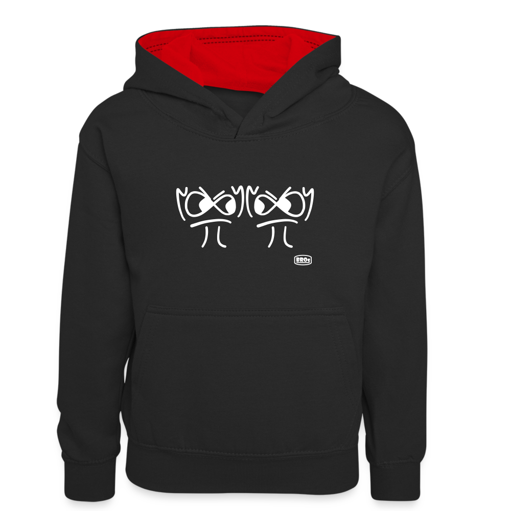 Premium Hoodie - die PiPi Bros - Teens - Schwarz/Rot