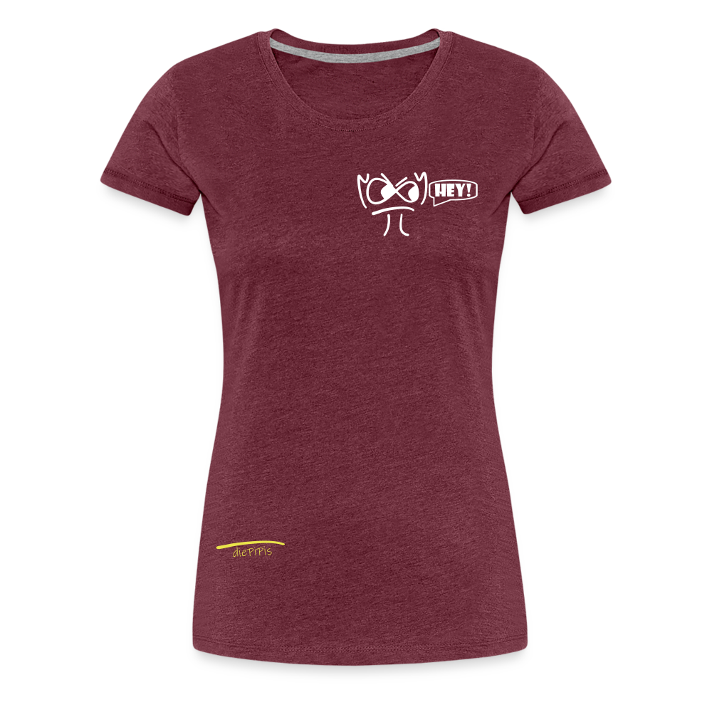 Premium Bio T-Shirt - die PiPi Bros HEY! - Bordeauxrot meliert