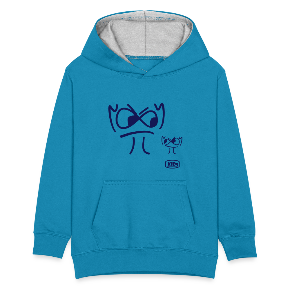 Premium Hoodie - die PiPi Bros - Kids - Pfauenblau/Grau meliert