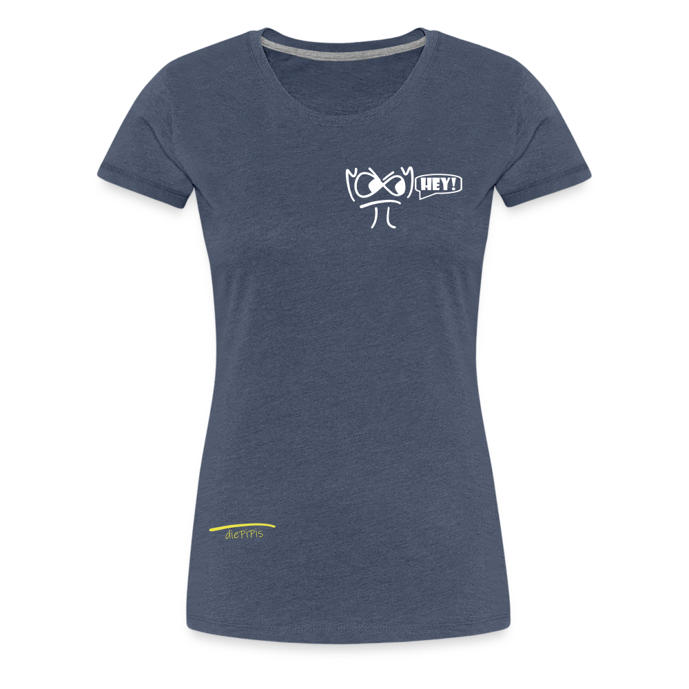 Premium Bio T-Shirt - die PiPi Bros HEY! - Blau meliert