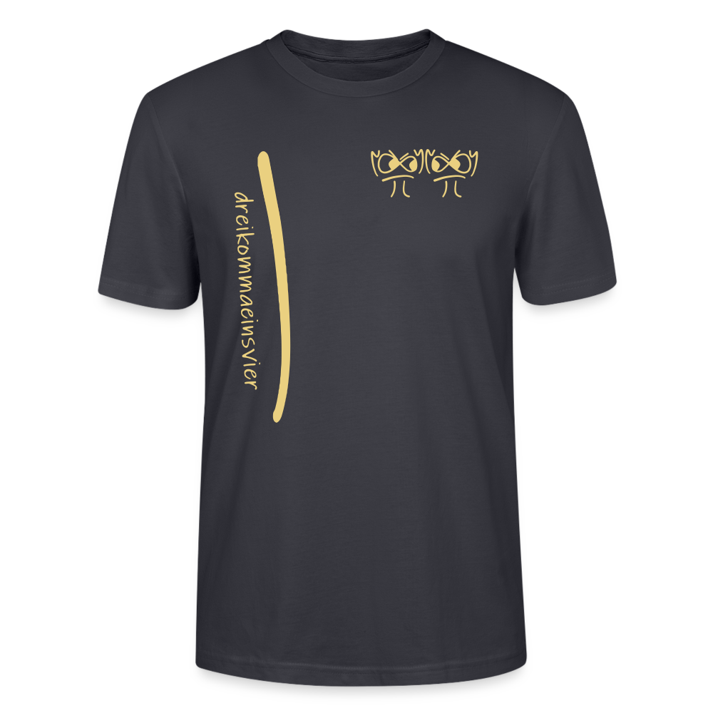 Premium Bio T-Shirt - Dreikommaeinsvier - Dunkles Graublau