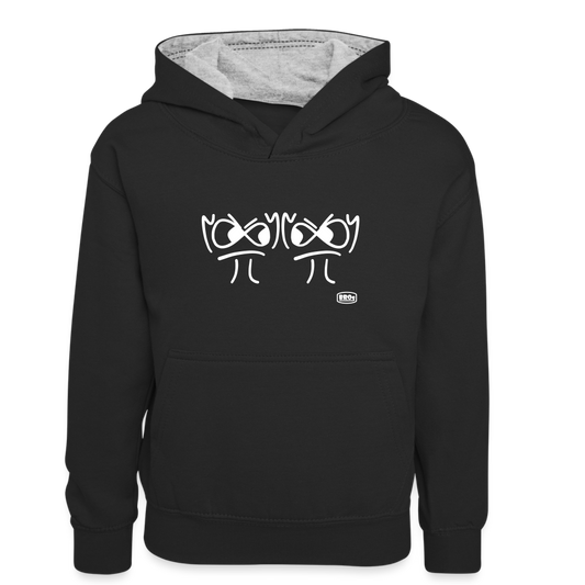 Premium Hoodie - die PiPi Bros - Teens - Schwarz/Grau meliert