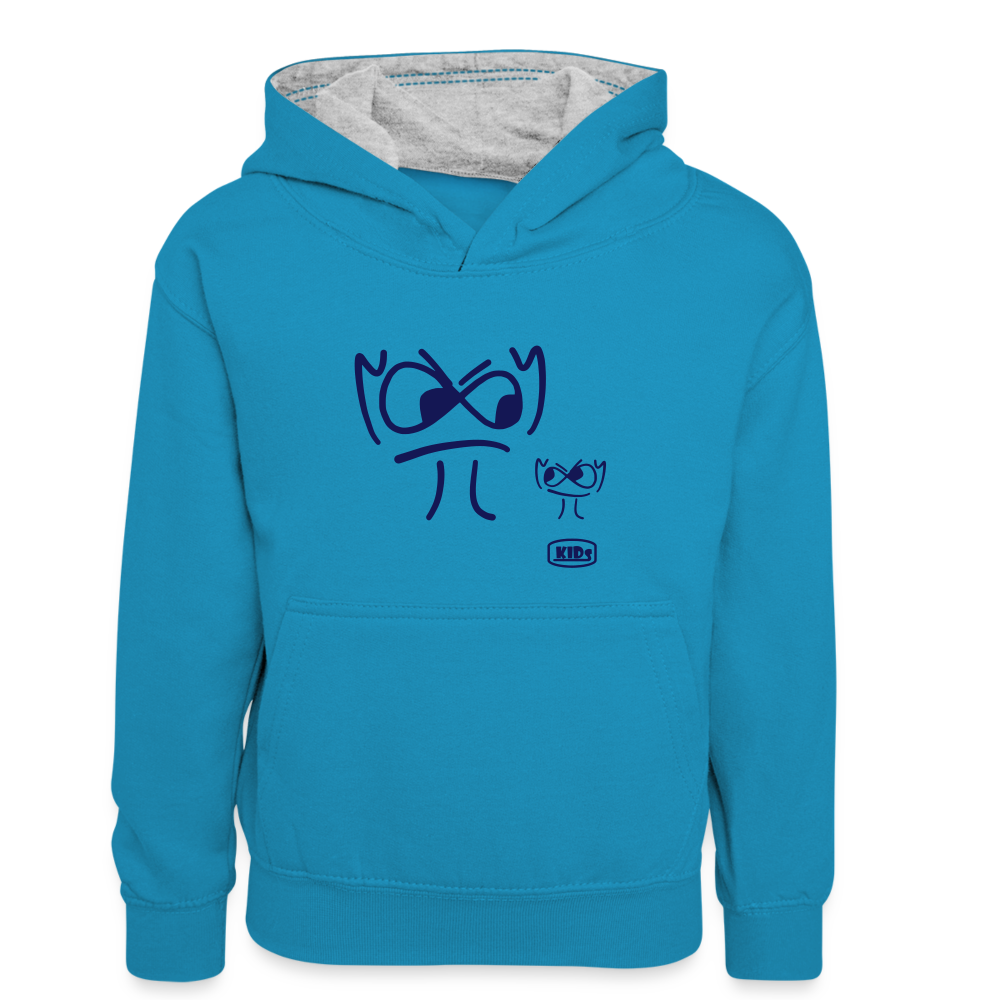 Premium Hoodie - die PiPi Bros - Kids - Pfauenblau/Grau meliert