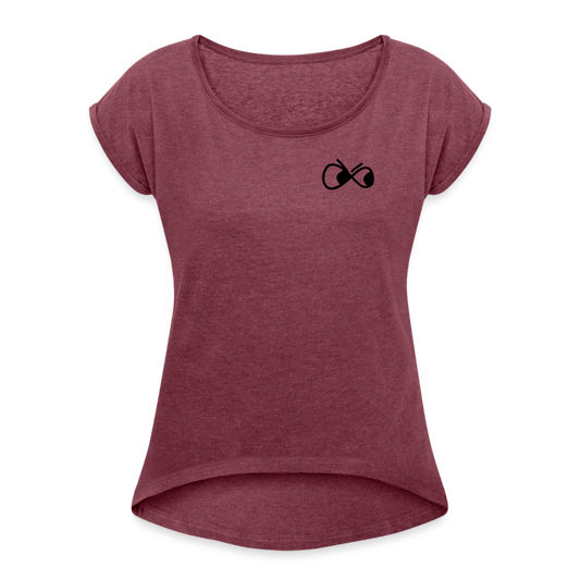 Premium T-Shirt - Eyes of Bro - Frauen - Bordeauxrot meliert